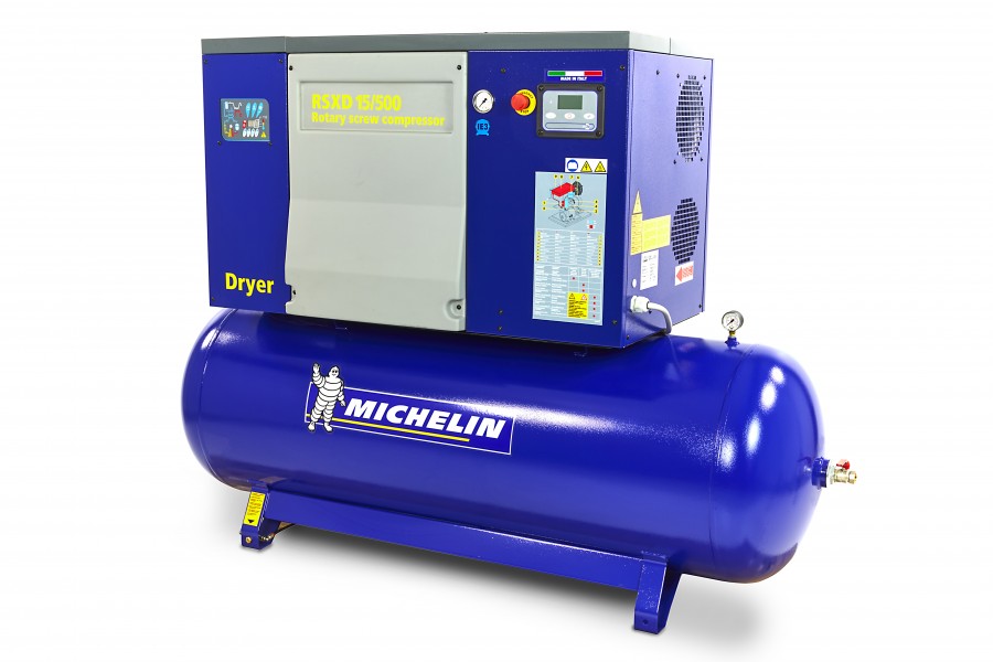Michelin 15-PS-500-Liter-Schraubenkompressor mit Trockner RSXD 15/500